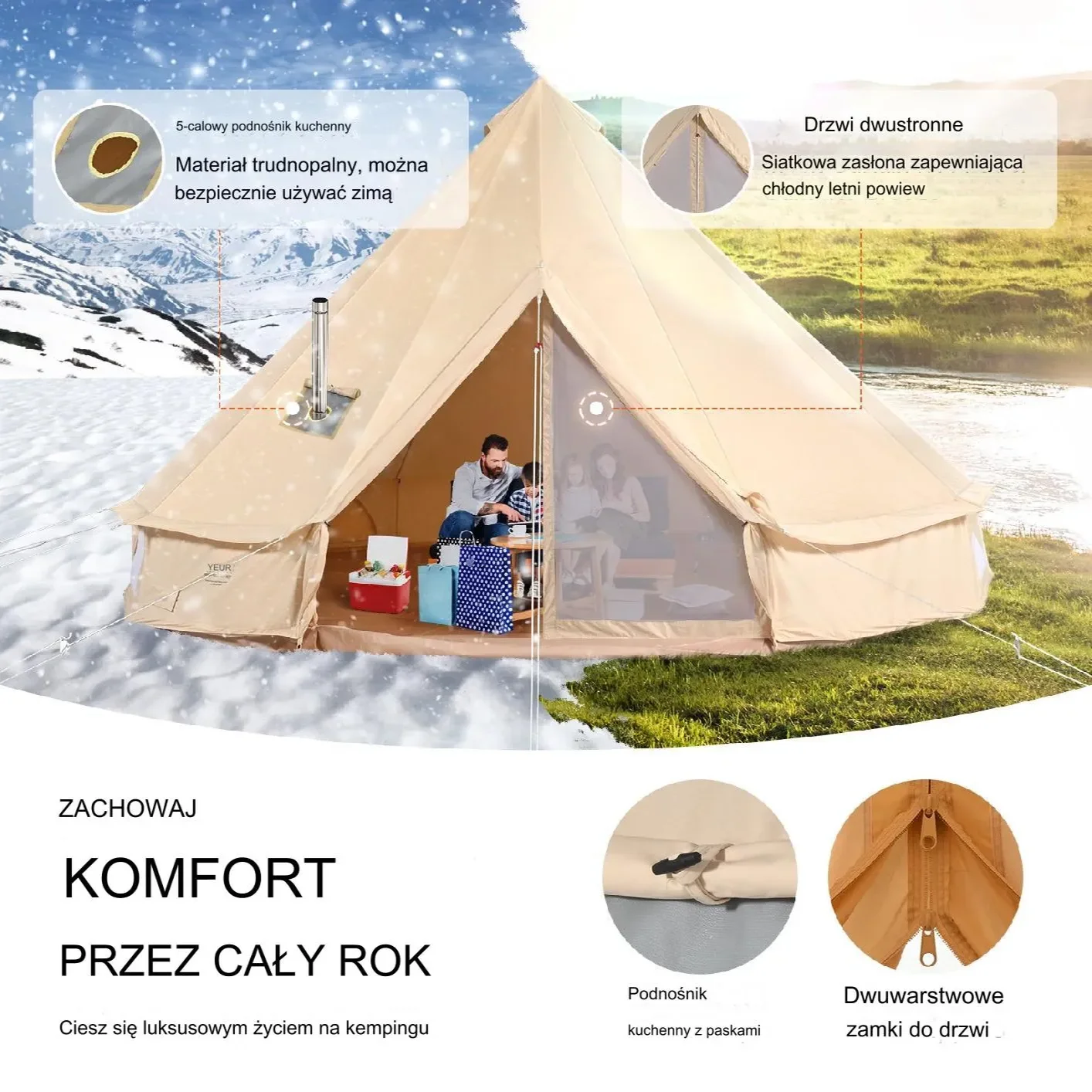 Namiot jurta mongolska namiot kempingowy pawilon 4 m - obrazek 6