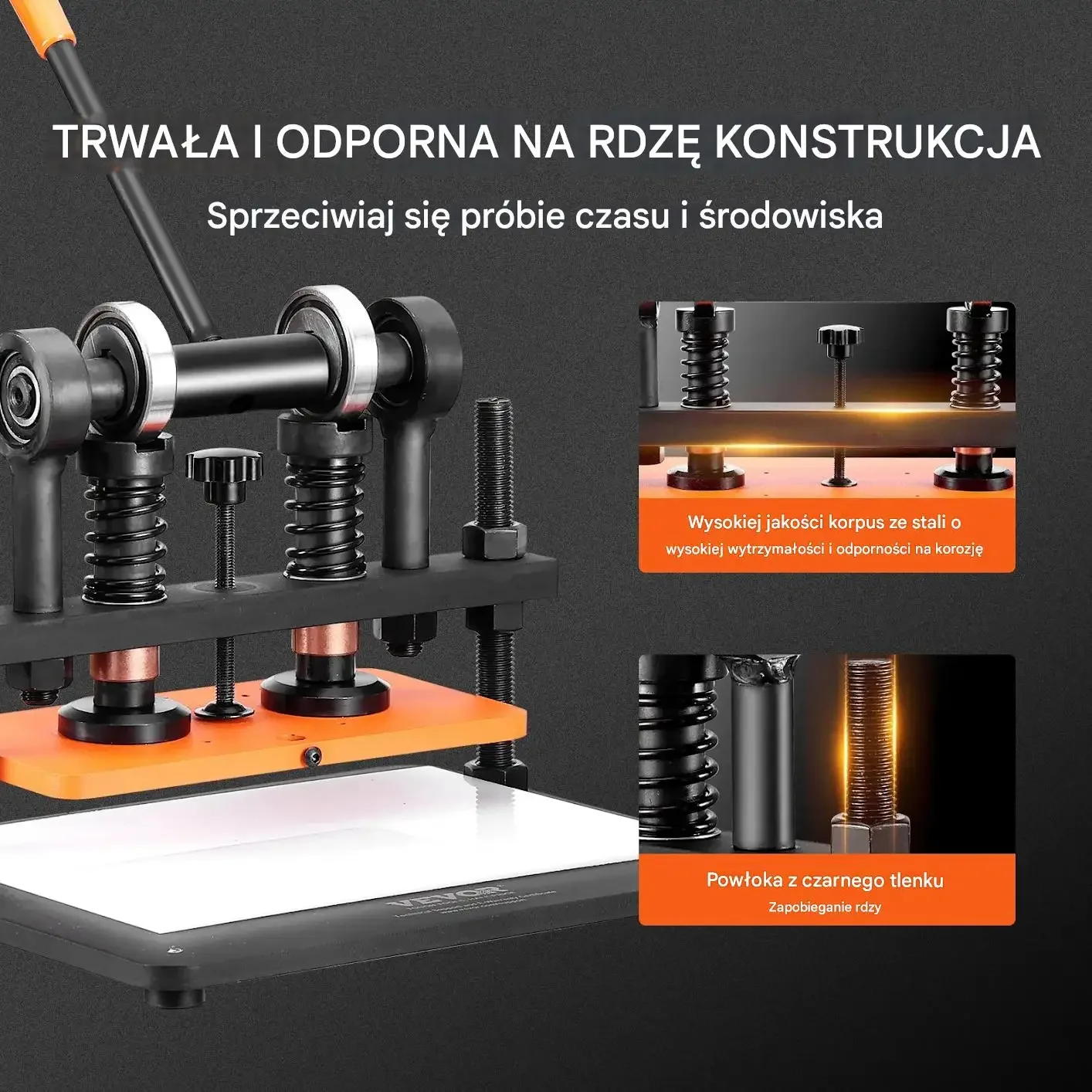 Maszyna do cięcia skóry ręczna wytłaczarka 28x14 cm skok 1,2 cm DIY - obrazek 5