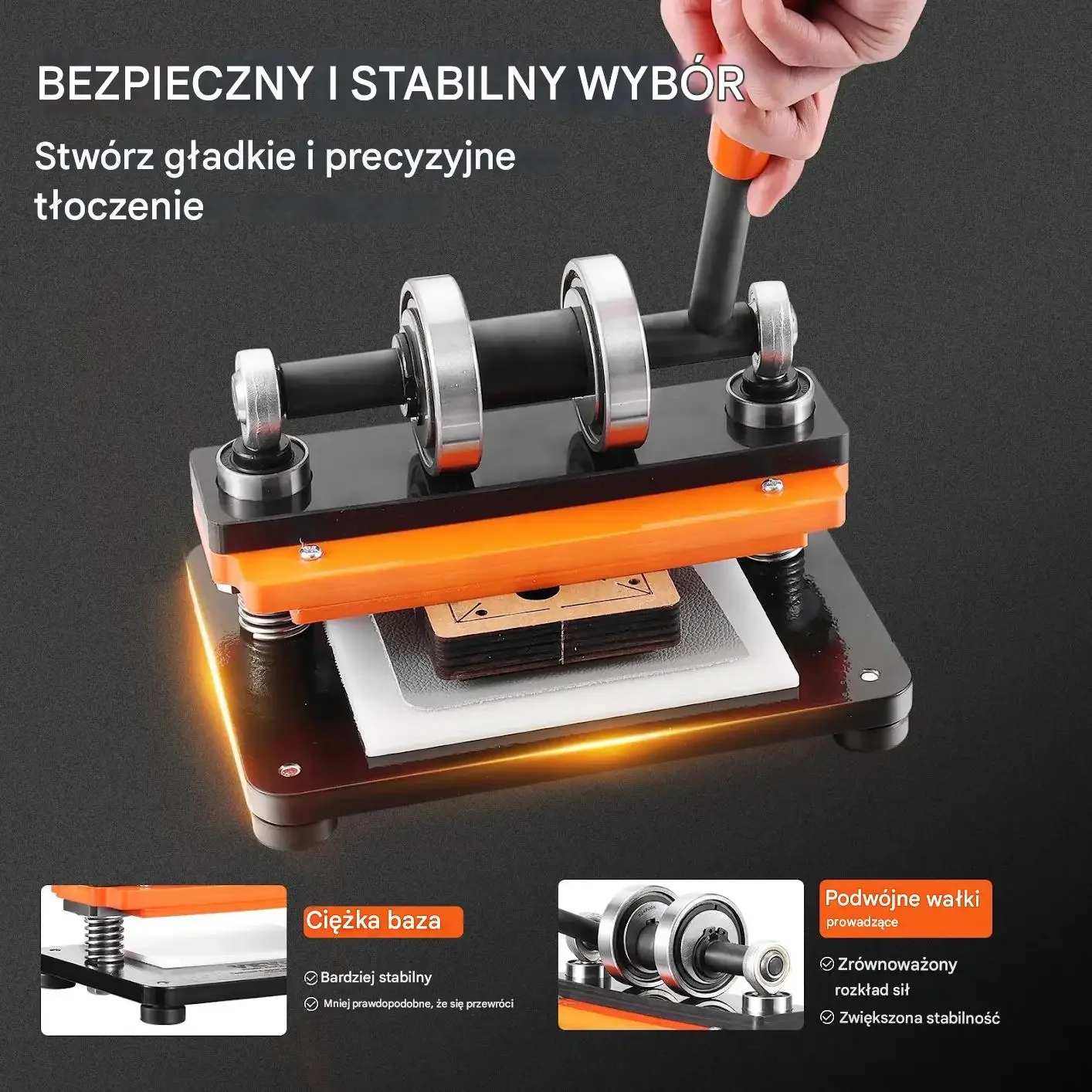 Maszyna do cięcia skóry ręczna 18x10 cm 1,2 cm skok do DIY i rzemiosła - obrazek 4